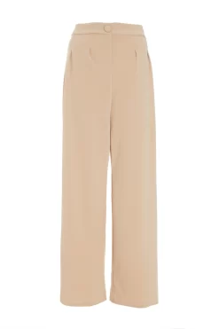 Stone High Waisted Palazzo Trousers
