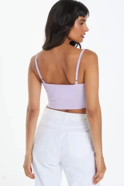 Lilac Cropped Corset Top -Women Clothing Sale 00100039086 XB scaled