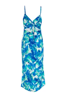 Petite Blue Tropical Print Midaxi Dress 10 Petite Blue Tropical Print Midaxi Dress -Women Clothing Sale 00100039108 ZB scaled