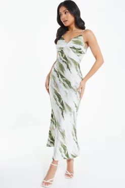 Petite Green Marble Print Satin Midaxi Dress -Women Clothing Sale 00100039109 XS scaled
