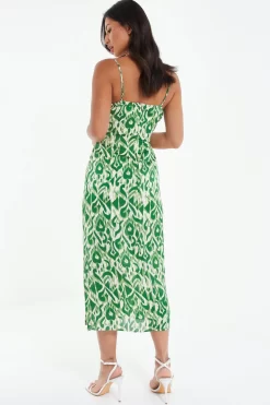 Green Aztec Print Midaxi Dress -Women Clothing Sale 00100039113 XB scaled