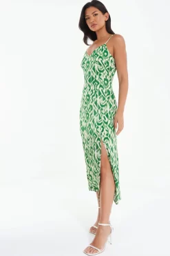 Green Aztec Print Midaxi Dress -Women Clothing Sale 00100039113 XS scaled