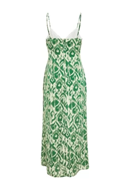 Green Aztec Print Midaxi Dress -Women Clothing Sale 00100039113 ZB scaled