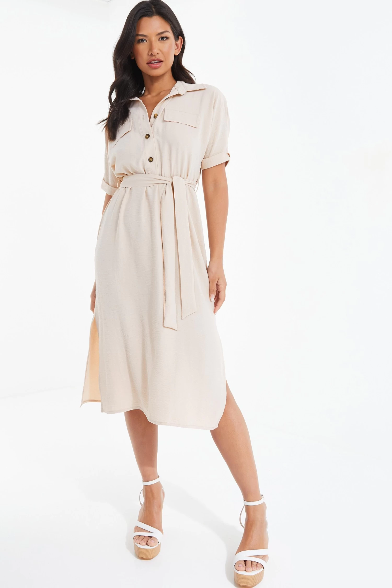 Stone Shirt Midi Dress 2 Stone Shirt Midi Dress - Image 2