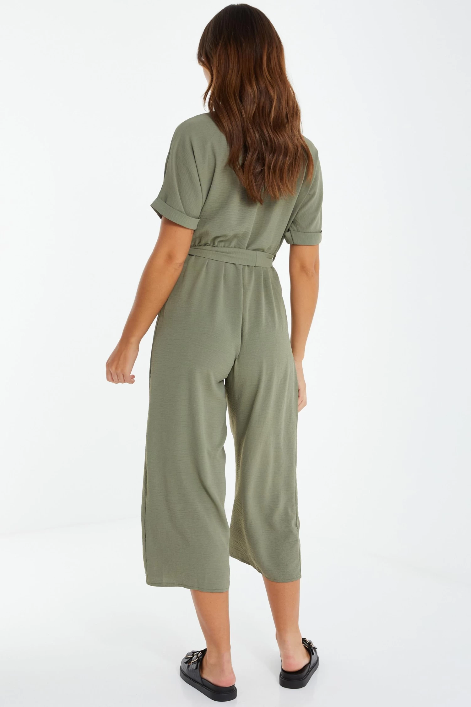 Khaki Utility Culotte Jumpsuit 3 Khaki Utility Culotte Jumpsuit - Image 3