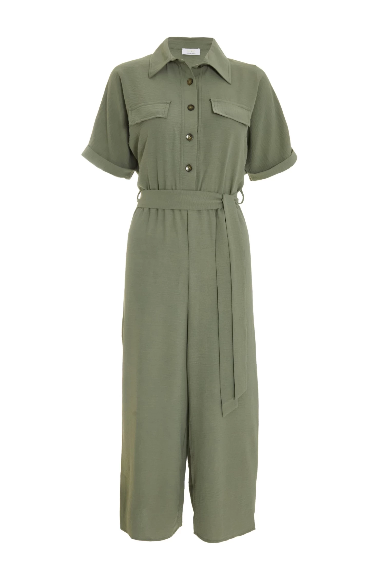 Khaki Utility Culotte Jumpsuit 1 Khaki Utility Culotte Jumpsuit