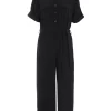 Black Utility Culotte Jumpsuit