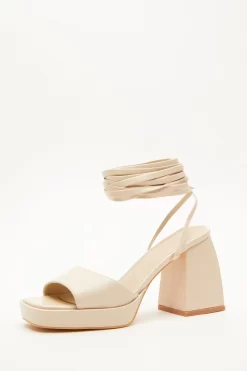 Nude Lace Up Platform Heeled Sandal -Women Clothing Sale 00100039199 XB scaled