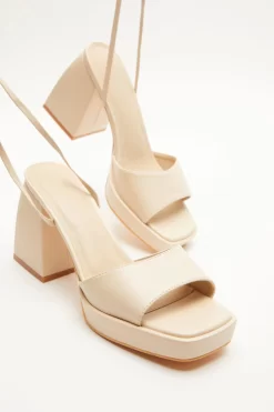 Nude Lace Up Platform Heeled Sandal -Women Clothing Sale 00100039199 XS scaled