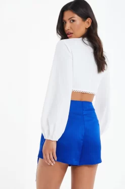 Royal Blue Wrap Satin Skort 8 Royal Blue Wrap Satin Skort -Women Clothing Sale 00100039237 XB scaled