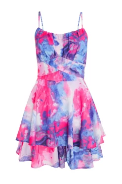 Purple Marble Print Playsuit