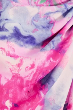 Purple Marble Ruched Midi Dress -Women Clothing Sale 00100039267 ZS scaled