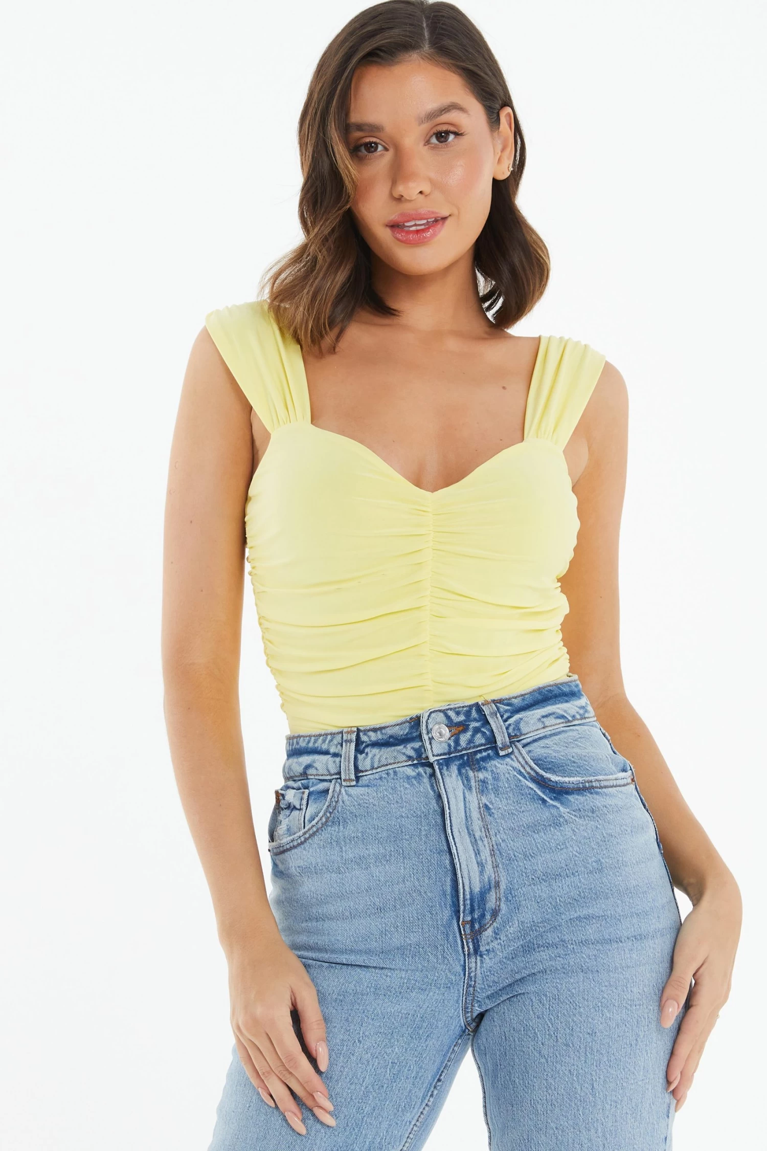 Yellow Ruched Bodysuit 2 Yellow Ruched Bodysuit - Image 2