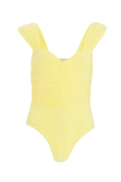 Yellow Ruched Bodysuit
