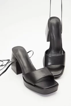 Black Lace Up Platform Heeled Sandal -Women Clothing Sale 00100039312 XS scaled