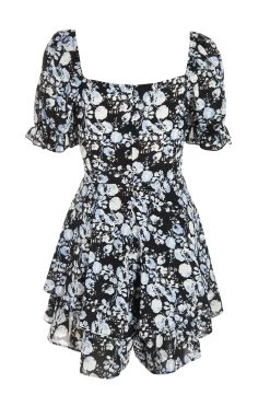 Black Floral Playsuit 10 Black Floral Playsuit -Women Clothing Sale 00100039341 ZB