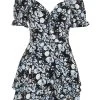Black Floral Playsuit