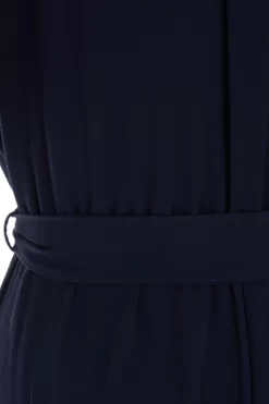 Navy Wrap Wide Leg Jumpsuit -Women Clothing Sale 00100039345 ZS scaled