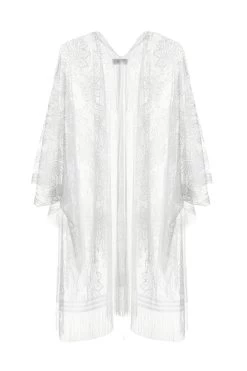 White Lace Kimono -Women Clothing Sale 00100039378 ZB