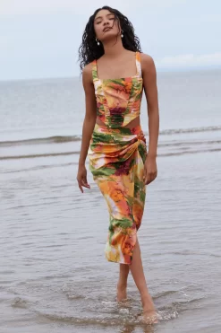 Multicoloured Marble Print Corset Crop Top -Women Clothing Sale 00100039383 XS scaled