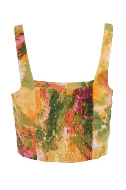 Multicoloured Marble Print Corset Crop Top 10 Multicoloured Marble Print Corset Crop Top -Women Clothing Sale 00100039383 ZB