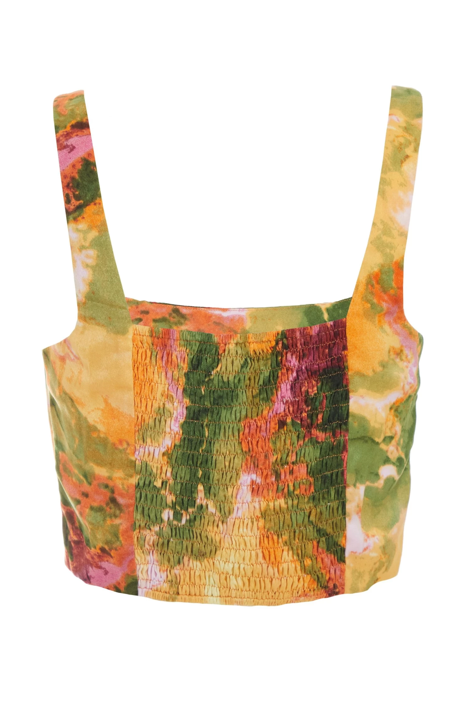 Multicoloured Marble Print Corset Crop Top 5 Multicoloured Marble Print Corset Crop Top - Image 5
