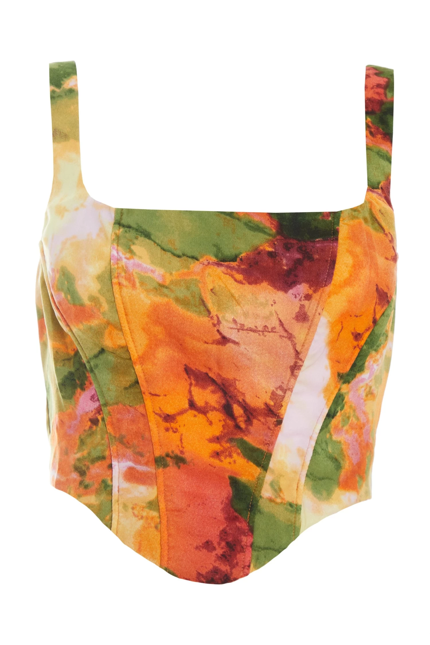 Multicoloured Marble Print Corset Crop Top 1 Multicoloured Marble Print Corset Crop Top