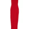 Red Buckle Strap Maxi Dress