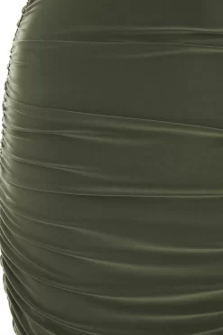 Khaki Knot Front Mini Dress -Women Clothing Sale 00100039469 ZS scaled
