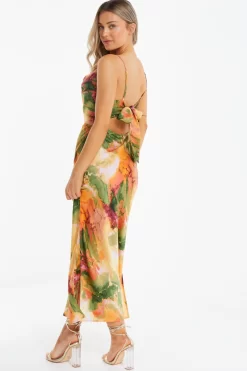 Petite Multicoloured Marble Print Midaxi Dress -Women Clothing Sale 00100039492 XB scaled