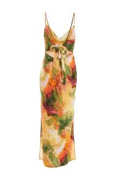 Petite Multicoloured Marble Print Midaxi Dress -Women Clothing Sale 00100039492 ZB scaled