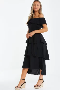 Black Bardot Dip Hem Midi Dress 9 Black Bardot Dip Hem Midi Dress -Women Clothing Sale 00100039505 XS scaled