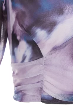 Purple Marble Print Mesh Crop Top -Women Clothing Sale 00100039614 ZS scaled