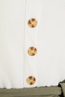 Khaki Button Front Playsuit -Women Clothing Sale 00100039802 ZS scaled